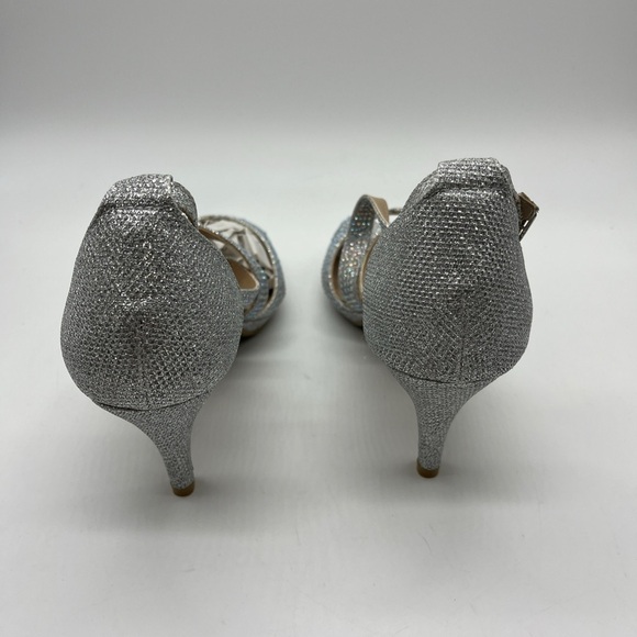 Delicacy Women's Silver Sparkle Scrappy Heel Shoes, Size 9 - Picture 4 of 5